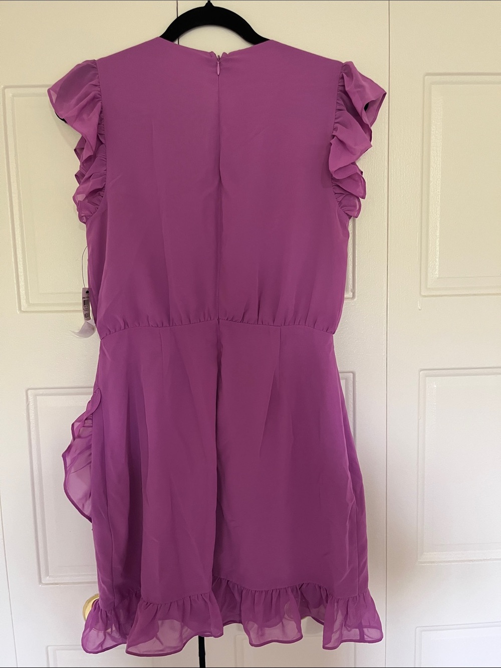 Bar III Raspberry Ruffle-Trim Surplice Mini Dress - Picture 3 of 5